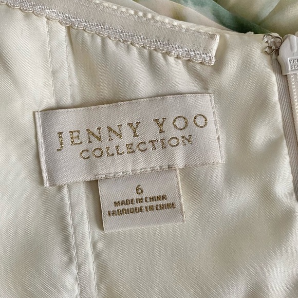 JENNY YOO Adeline Strapless Chiffon Romper Gown in a Vintage Floral Print Size 6 - Picture 11 of 11